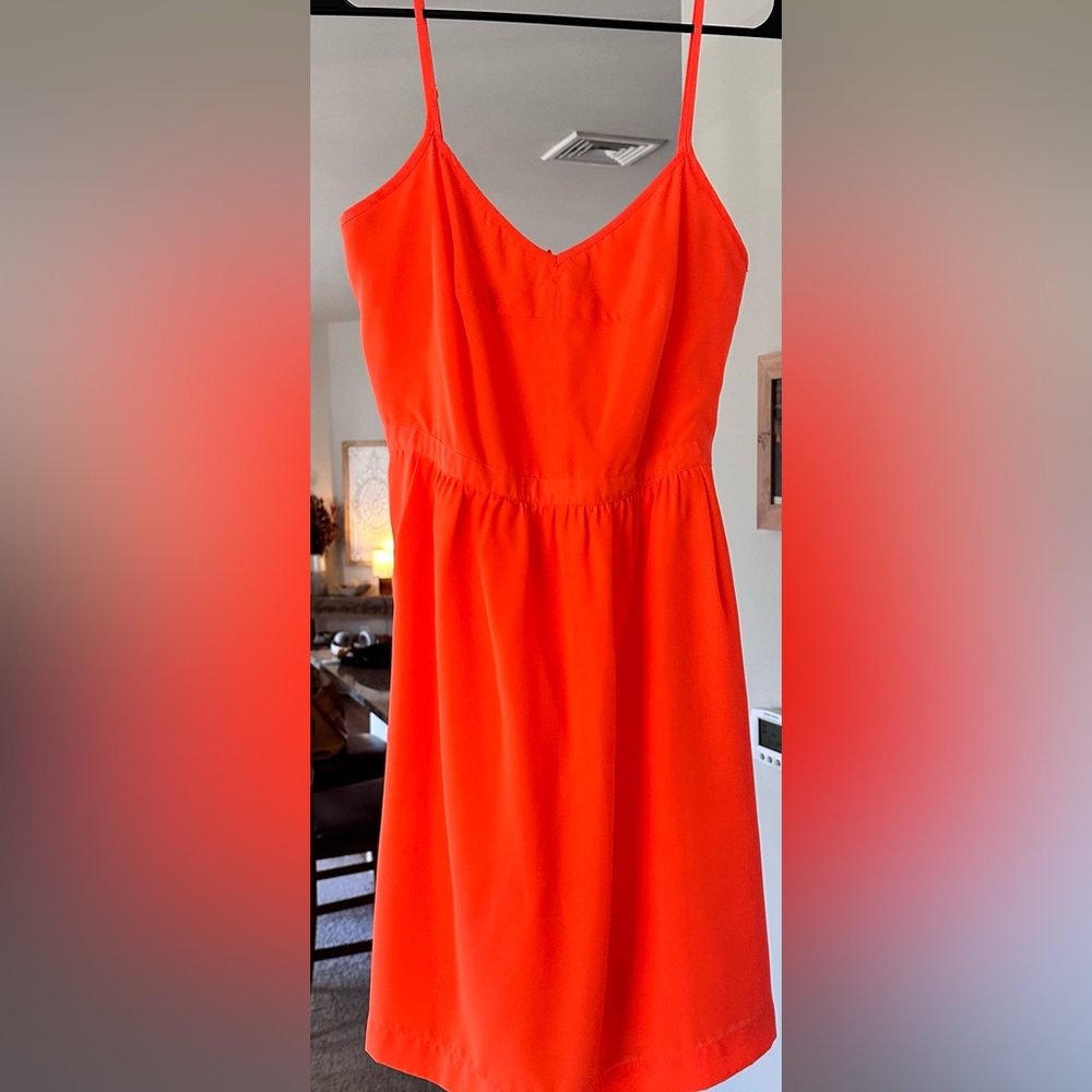 Neon orange JCrew dress